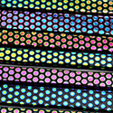 Rainbow Dot Dichroic on Black Strips Effetre Glass